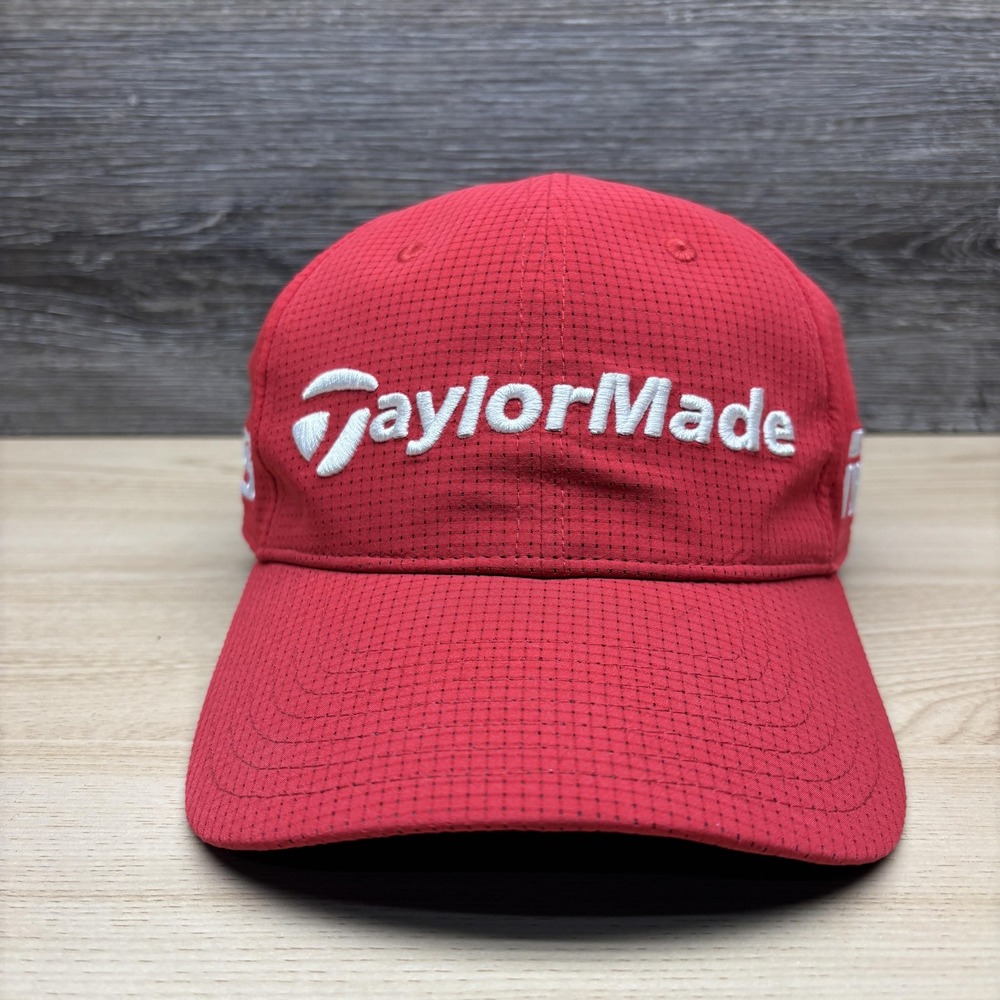 TaylorMade Hat Cap Strap Back Mens One Size Red Mesh Golf TP5 M3 Embroidered